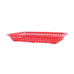 Tablecraft® Rectangular Platter Basket, Red, 11.75" x 8.5" x 1.5" - 1079R