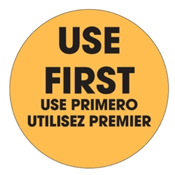 Ecolab® SupeRemovable 'Use First' Sticker, English/Spanish/French, 2" - 10606-01-31