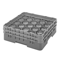 Cambro® Camrack® Glass Rack, Soft Gray, 25-Compartment, 9-3/8"D - 25S900151