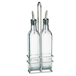 Tablecraft® Oil Bottles 2 Bottle Set & Rack (6EA) - H916N