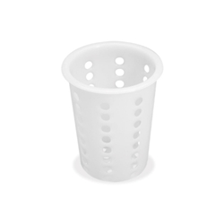 Browne® Perforated Flatware Cylinder, White, 4.3" - 5735