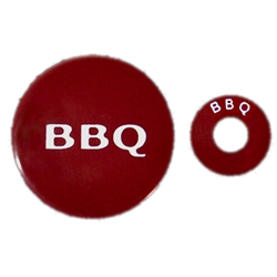 FIFO® Squeeze Bottle Identifiers, 3 Caps / 3 Rings, BBQ, Red (3 Sets/PK) - 53F-057