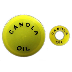 FIFO® Squeeze Bottle Identifiers, 3 Caps / 3 Rings, Canola Oil, Yellow (3 Sets/PK) - 53F-116