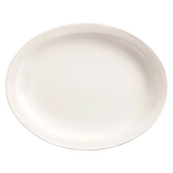 World Tableware® Porcelana™ Narrow Rim Oval Platter, White, 9.75" (2DZ) - 840-520N-9