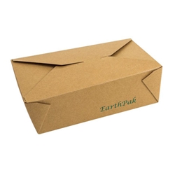 Eco-Packaging® EarthPak® Food Box / Container #3, Brown, 64 oz (200/CS) - EP#N3