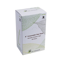 Eco-Packaging® Compostable Milkshake Straws, Clear, 8" (7200/CS) - EP-PWS