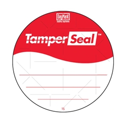 Daymark® TamperSeal™ Tamper-Evident Round Labels, Red / White, 3" (500/RL) - IT118674