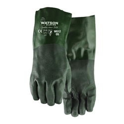 Watson Gloves® Dura Dip™ PVC Glove, Green, 12" - WG12
