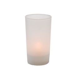 Hollowick® Café Cylinder™ Frosty Shade Votive Lamp, White - SCH400