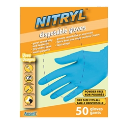 Ansell® Nitryl™ Disposable Nitrile Gloves, 3.5 ml, (50/PK) - 84052
