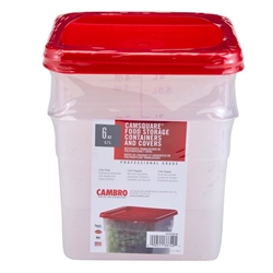 Cambro® Square Food Storage Containers w/ Lids Set, Translucent,  6 qt (2/PK) - 6SFSPPSW2190