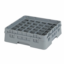 Cambro® Camrack® Glass Rack w/ Extender, 36 Compartments, Grey, Full Size - 36S318151
