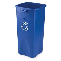 Rubbermaid® Untouchable Square Recycling Container, 23 Gal, Blue - FG356973BLUE
