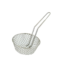 Browne® Nickel-plated Culinary Basket, 1/2" Coarse Mesh, 8" DIA x 3-1/4"H - 79731