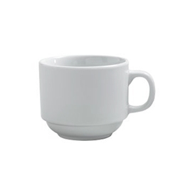Steelite® Varick Cafe Porcelain Stack Coffee Cup, White, 7 oz - 6900E507