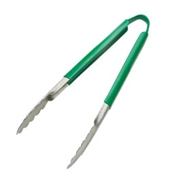 Browne® Color-Coded One-Piece Tongs, Green, 9" - 5511GR