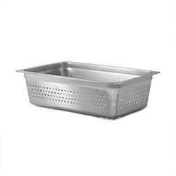 SignatureWares® Perforated Stainless Steel Steam Table Pan, Full Size, 6" - STEAMPAN006P