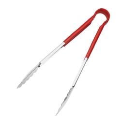 Browne® Color-Coded One-Piece Tongs, Red, 12" - 5512RD